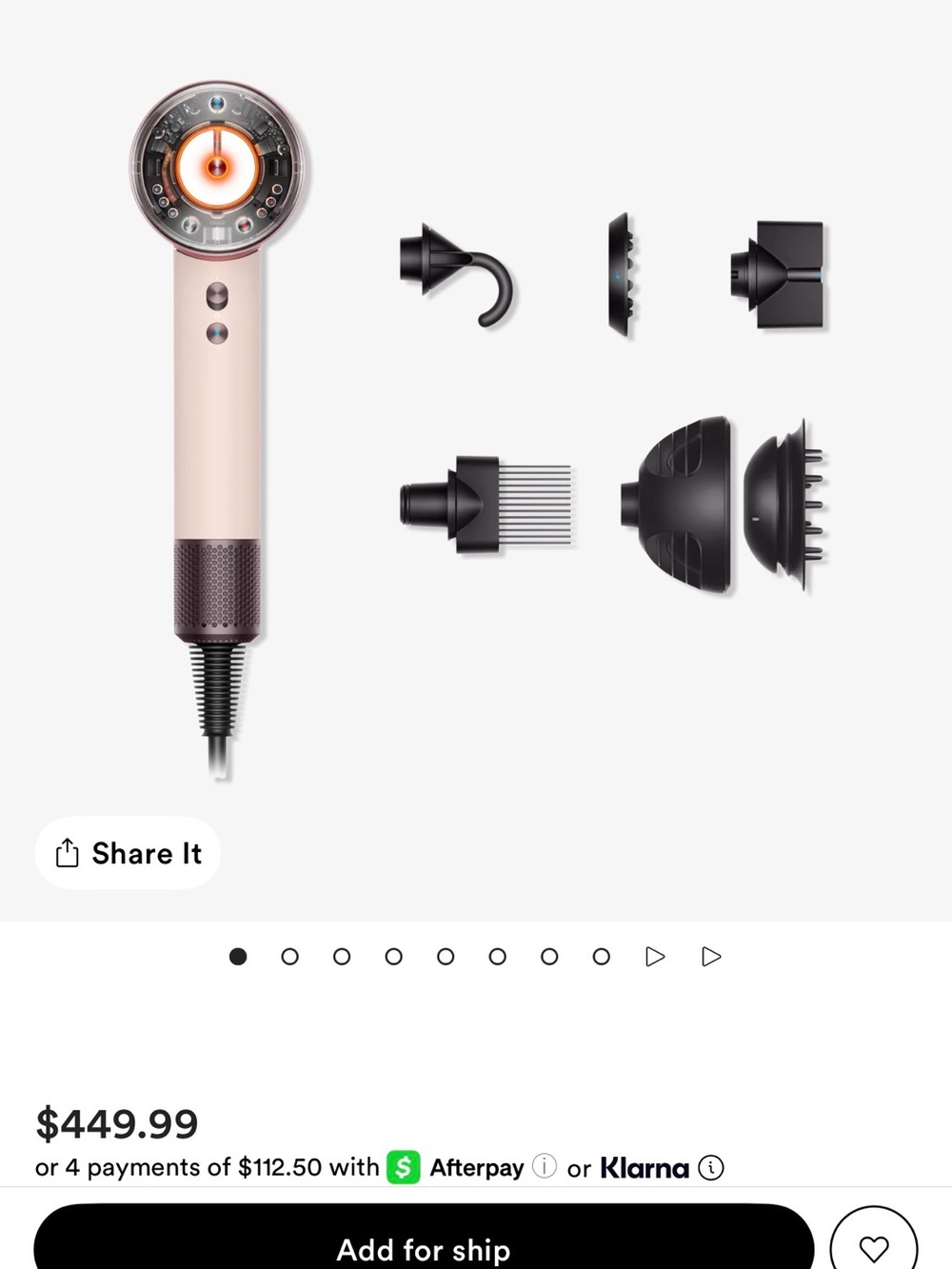 Dyson Supersonic Hair Dryer in Pale Pink with Rose Gold Accents